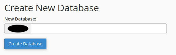 Asignar un nombre para la base de datos de la nueva instalación WordPress