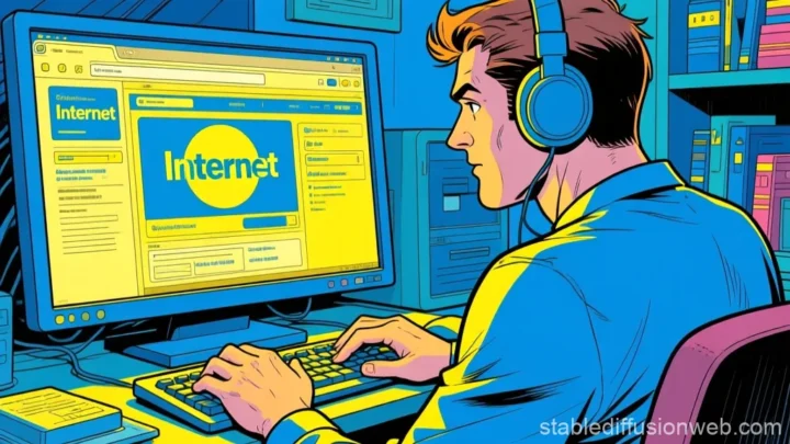 Person surfing the internet